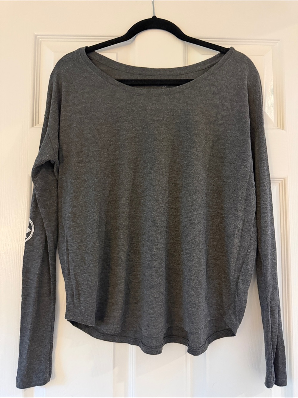 Club Pilates Women's Long Sleeve Tee - Gray with White Logo - Picture 2 of 3